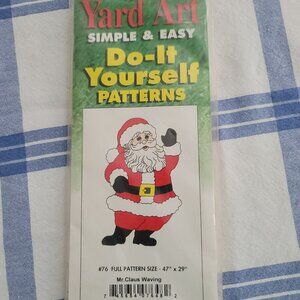 1993 Yard Art Do it yourself Santa Pattern 47" x29" Uncut